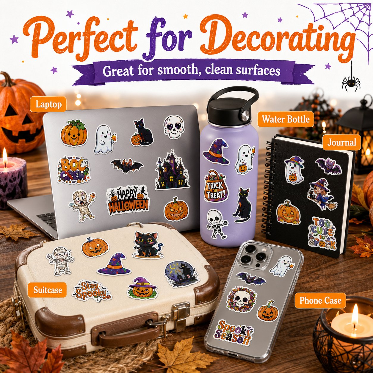 Holographic Halloween Sticker Pack — Add Spooky Sparkle Everywhere!