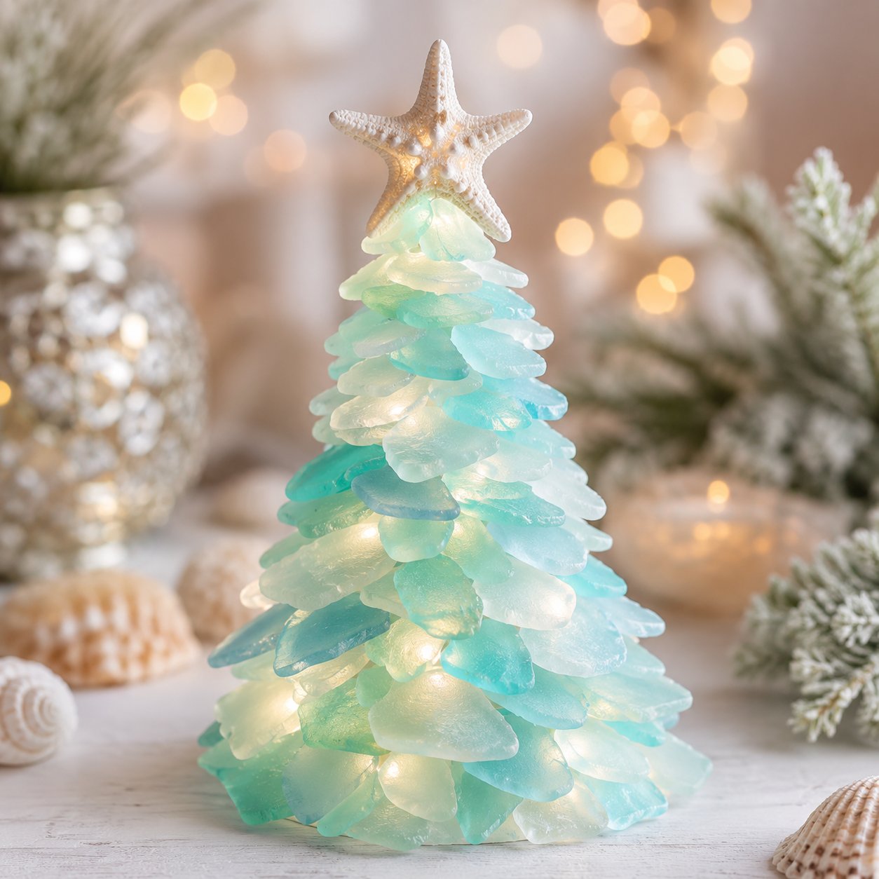 Beginner-Friendly DIY Lighted Sea Glass Santa Christmas Decor Kit
