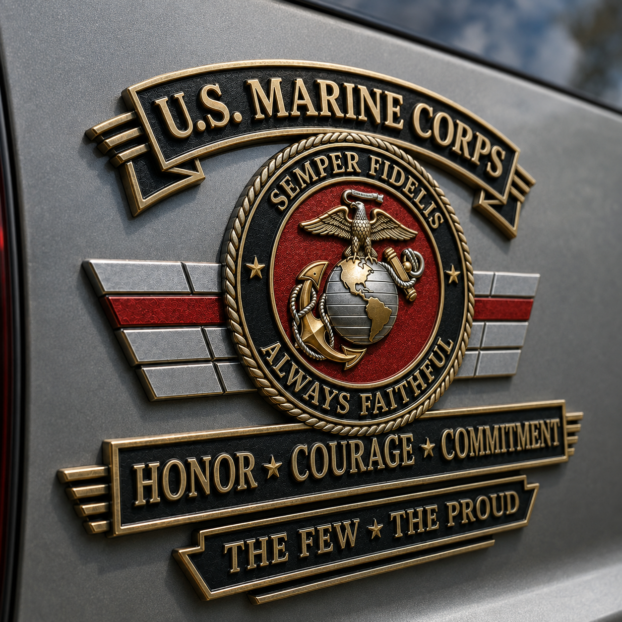U.S. Armed Forces Tribute Metal Vehicle Emblems