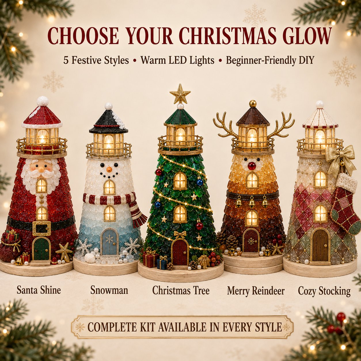 Lighted Sea Glass-Style Lighthouse Kit