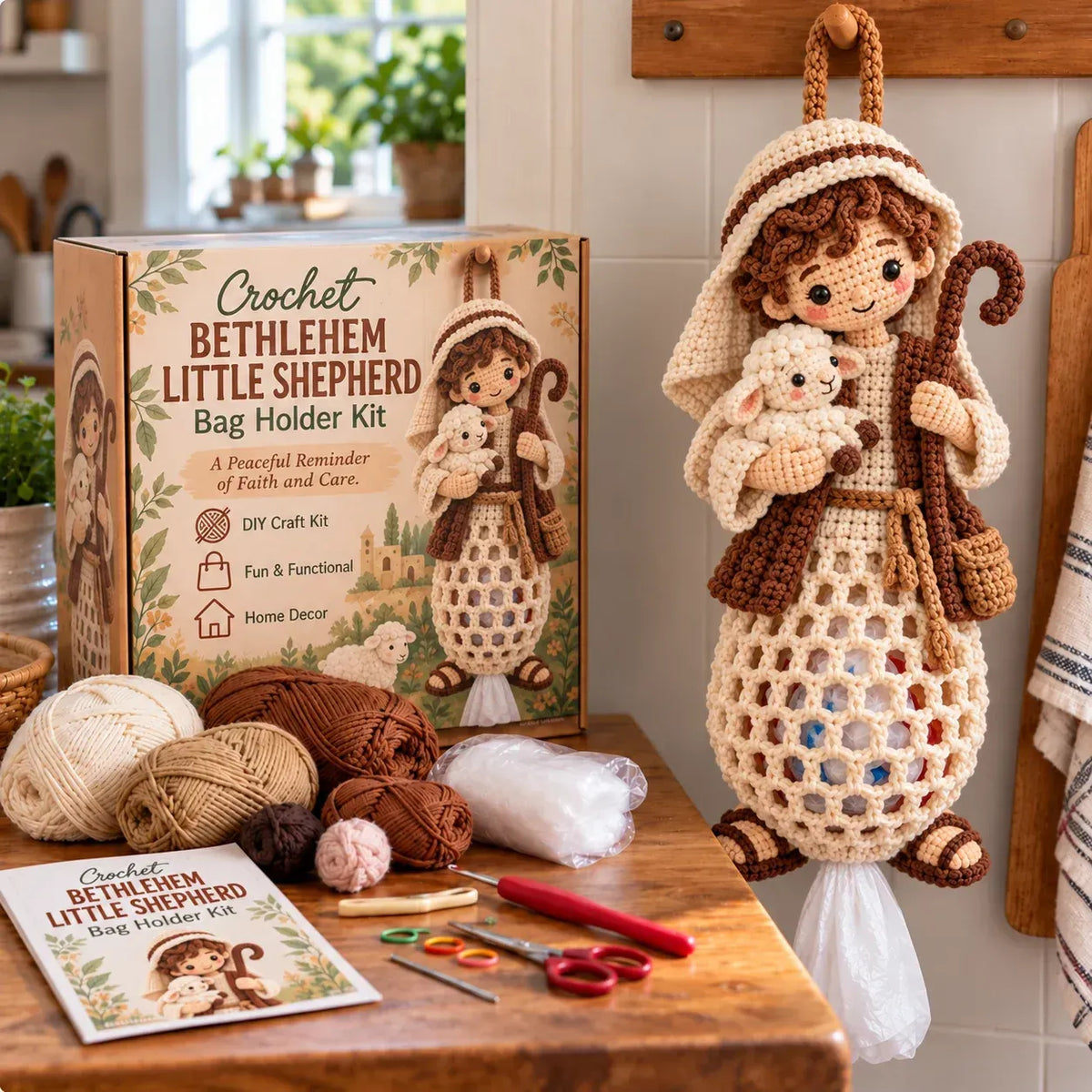 Beginner-Friendly Blessed Home Crochet Bag Holder DIY Kit