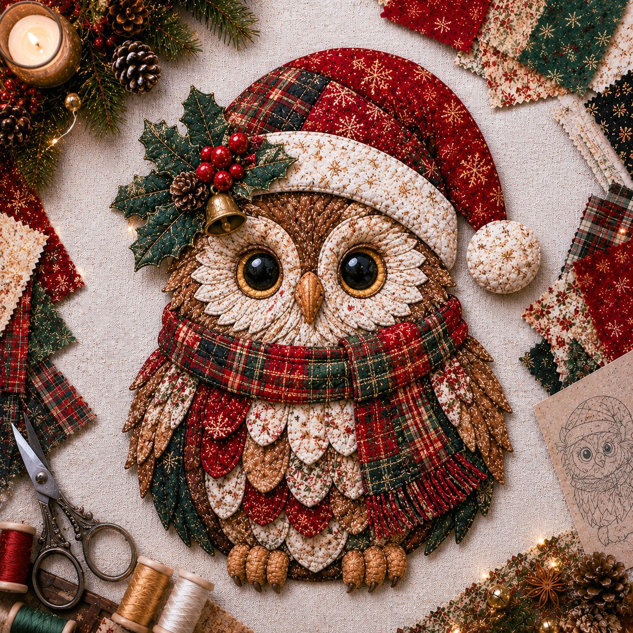 Christmas Patchwork Fabric DIY Decor Kit