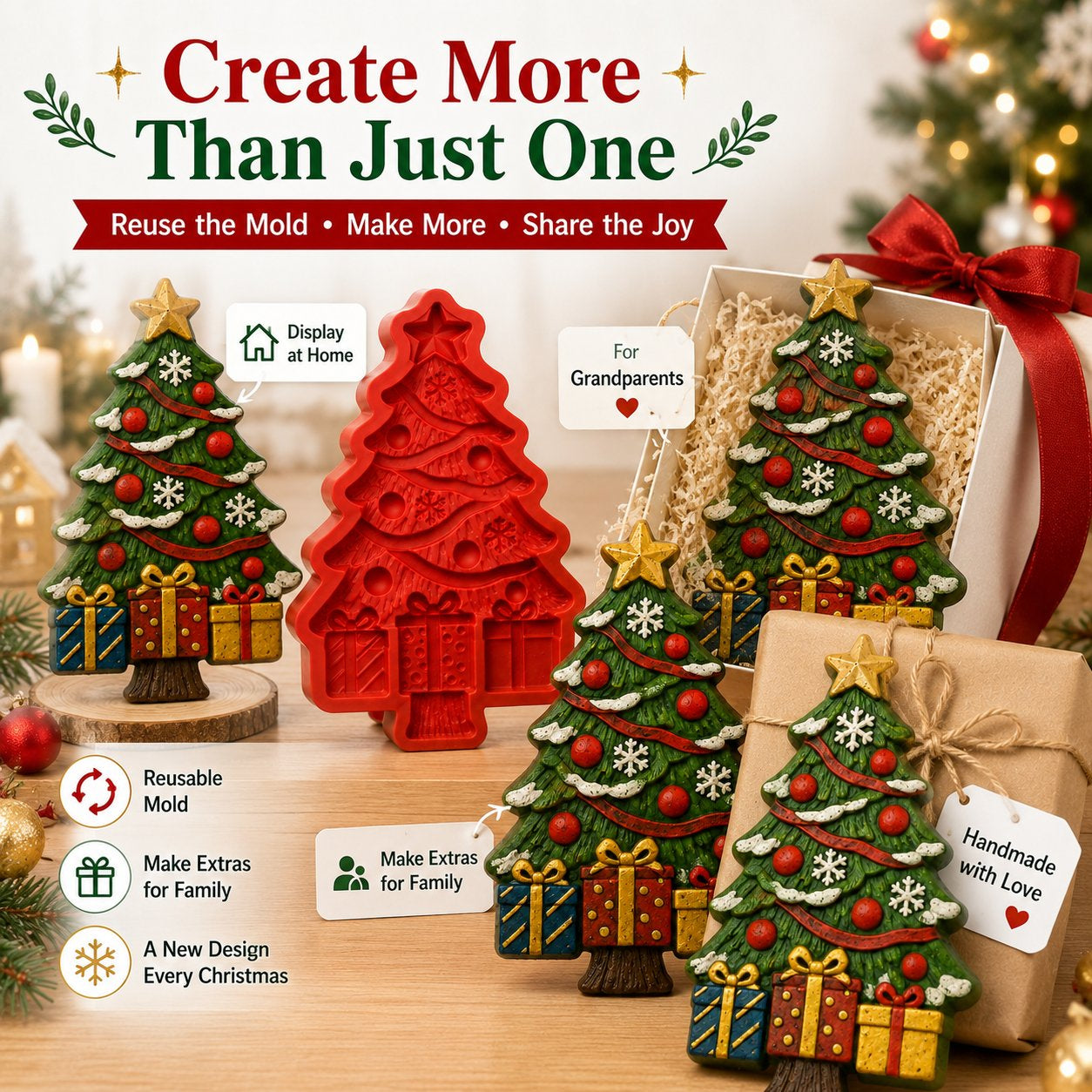 DIY Christmas Tree Mold & Paint Craft Kit