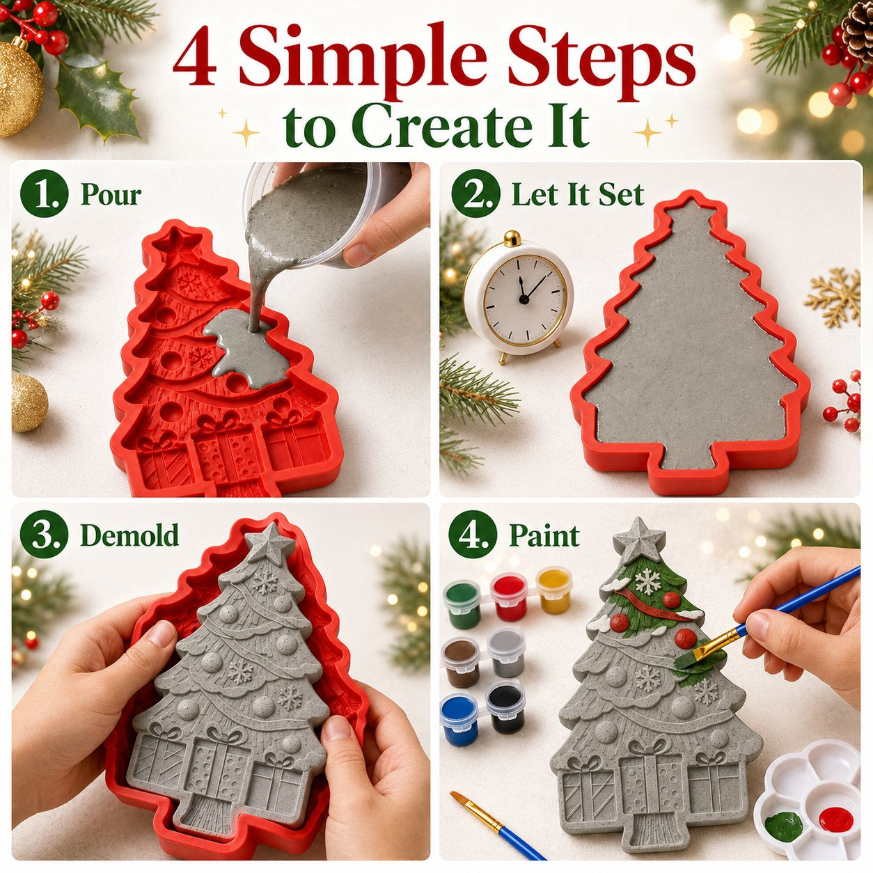 DIY Christmas Tree Mold & Paint Craft Kit
