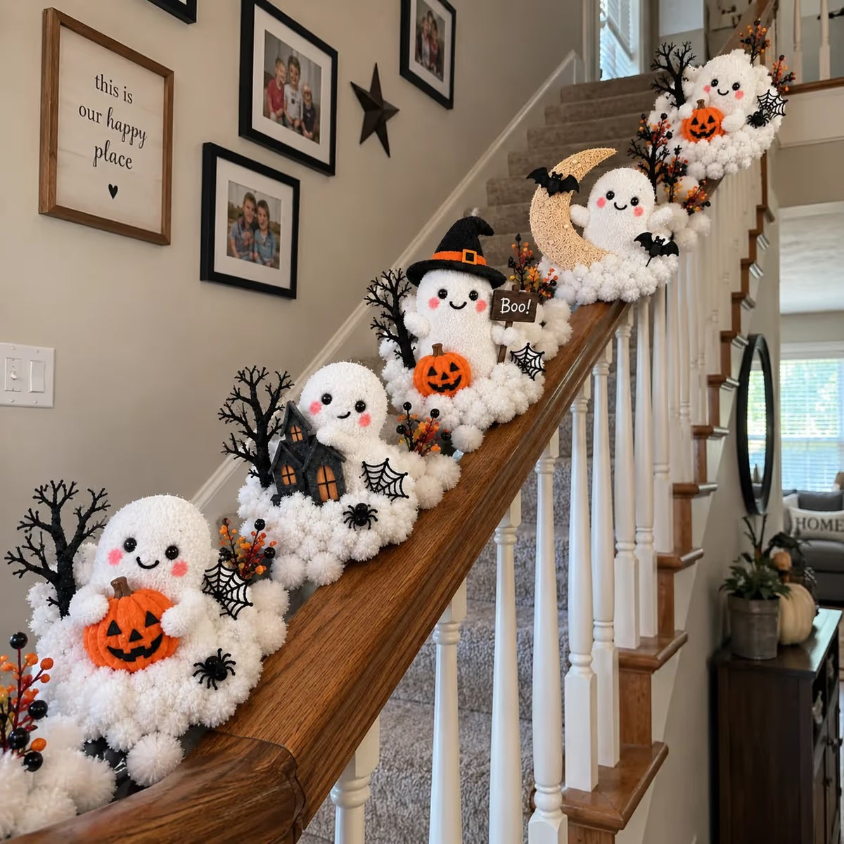 Glowing Ghost Staircase Decor