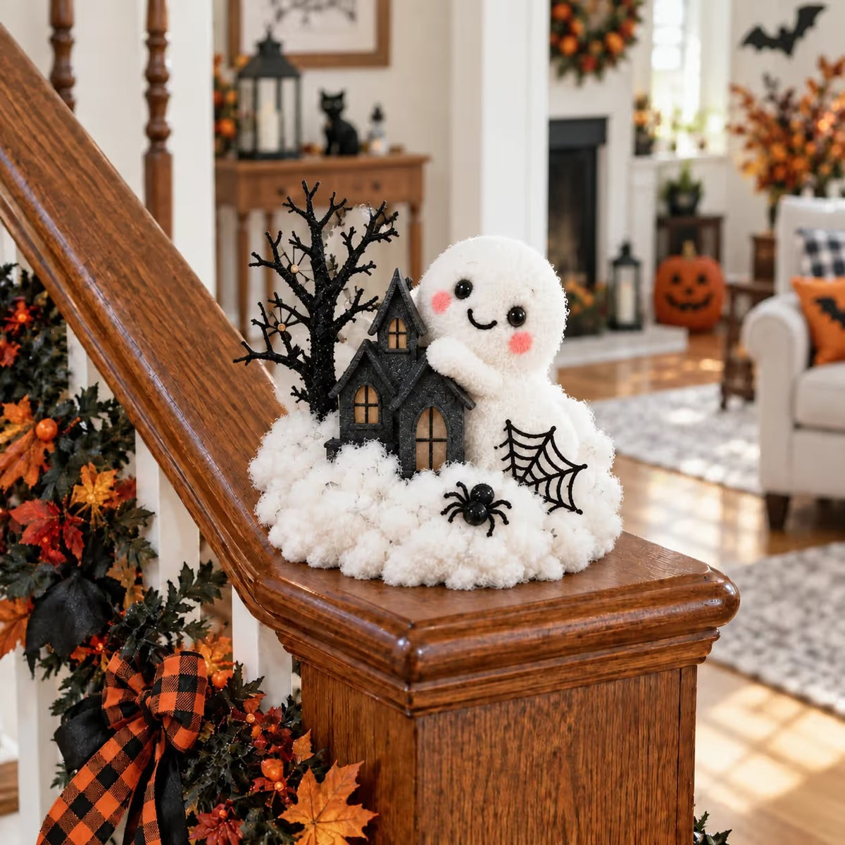 Glowing Ghost Staircase Decor