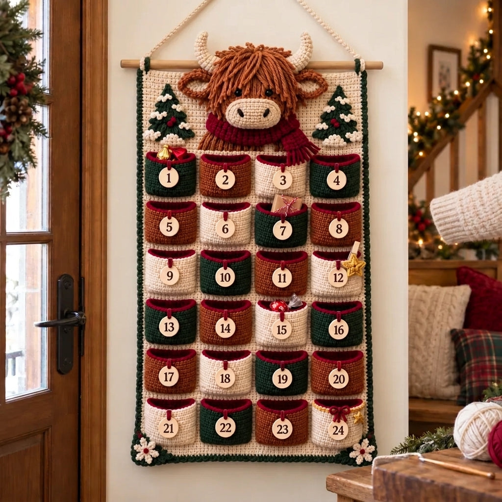 DIY Crochet Advent Calendar Kit | 24 Refillable Pockets
