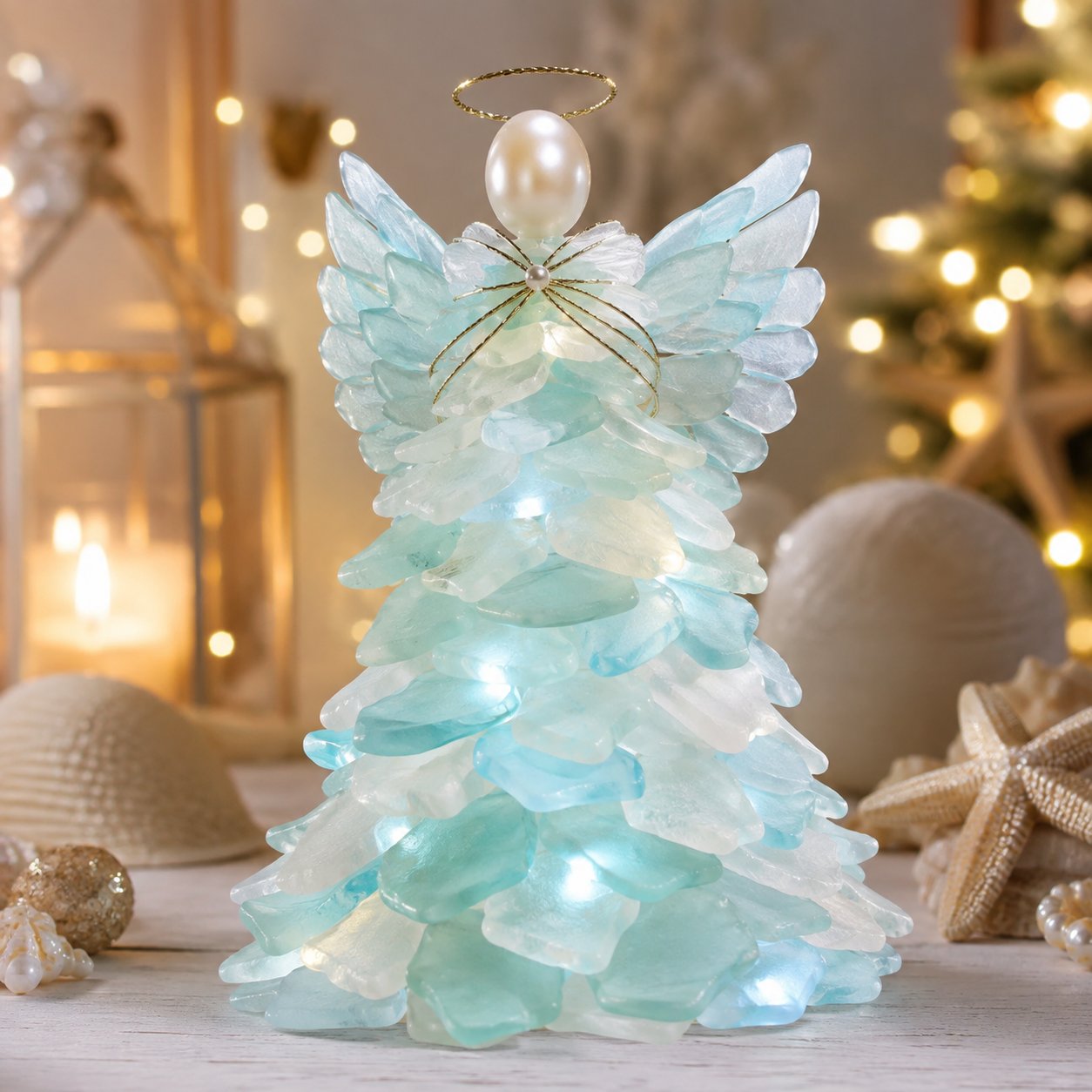 Beginner-Friendly DIY Lighted Sea Glass Santa Christmas Decor Kit
