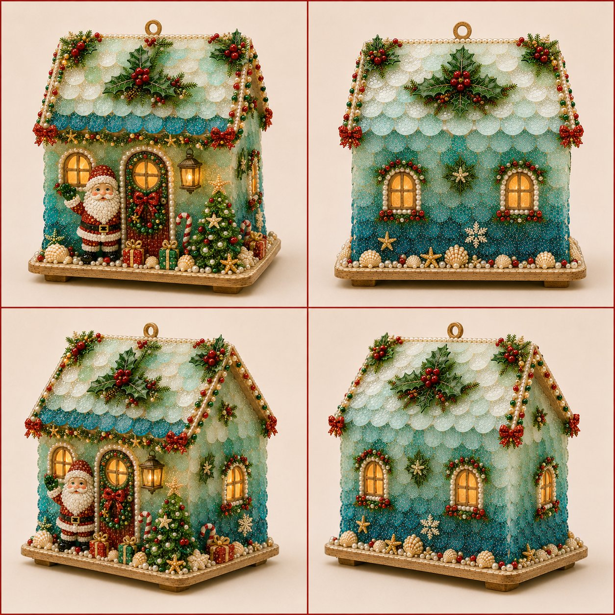 Beginner-Friendly DIY Glowing Coastal Glass-Style Christmas Cottage Kit Collection