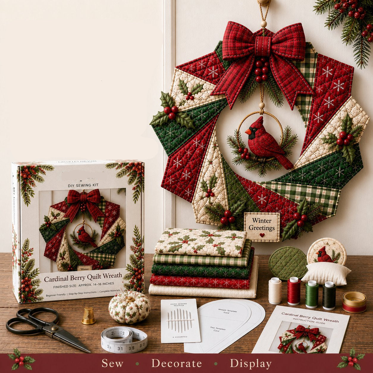 Christmas Fabric Wreath DIY Kit