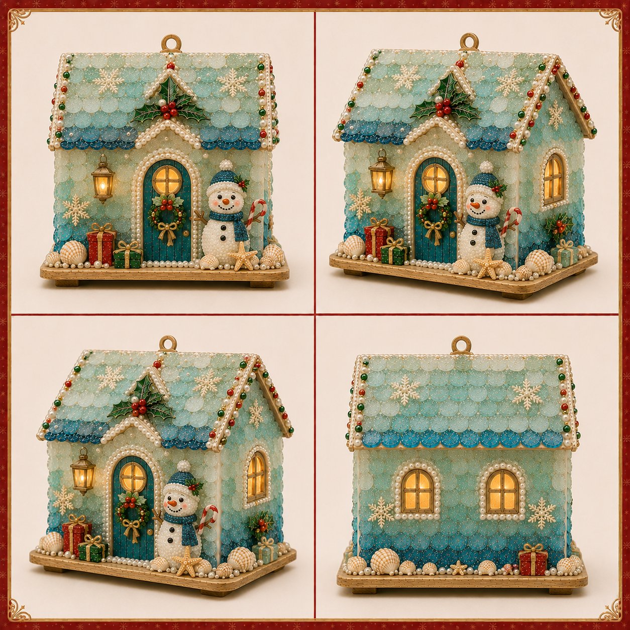 Beginner-Friendly DIY Glowing Coastal Glass-Style Christmas Cottage Kit Collection