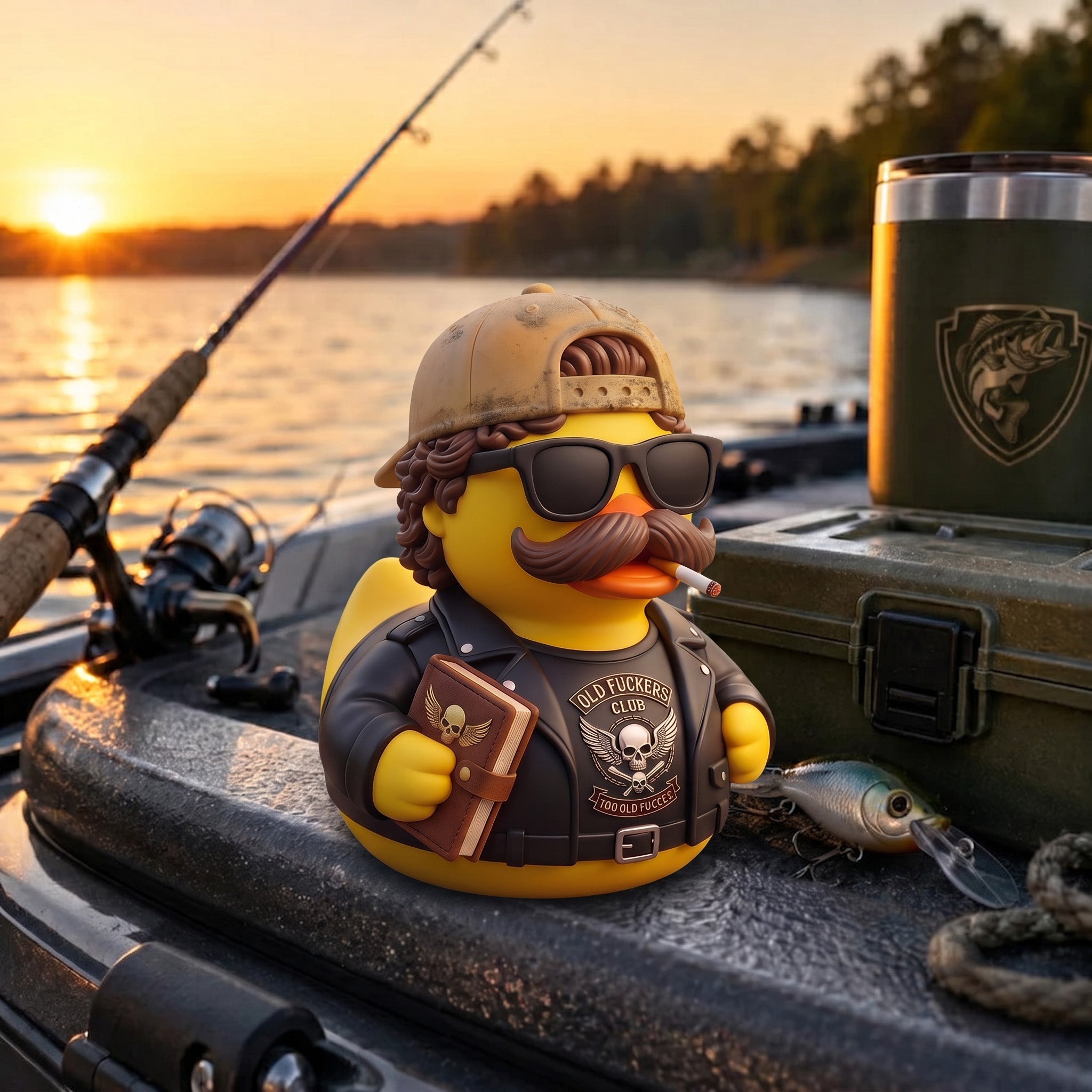 "Old Fuckers Club" Biker Duck Figurine