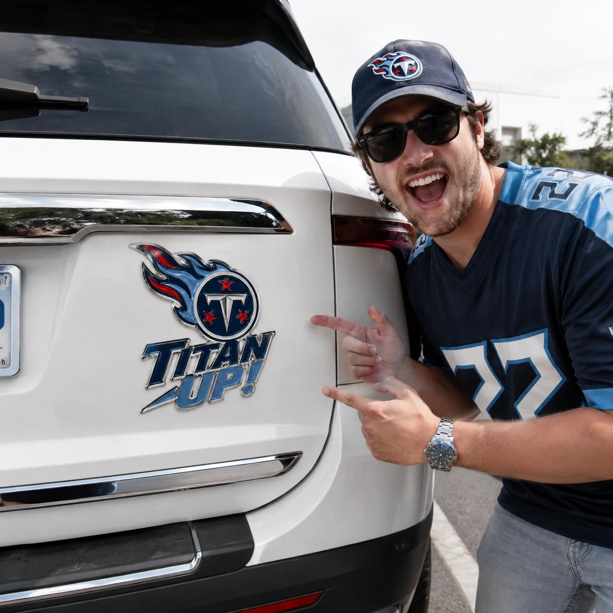 Titan Up Car Emblem Metal Badge