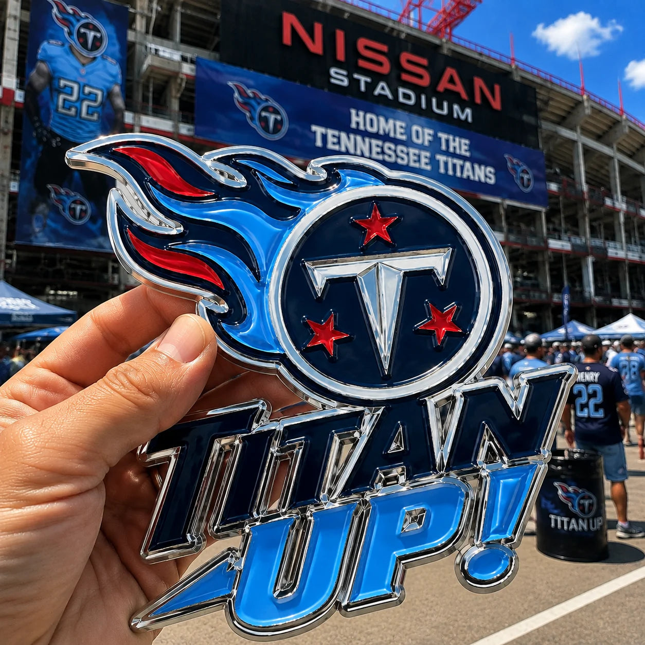 Titan Up Car Emblem Metal Badge