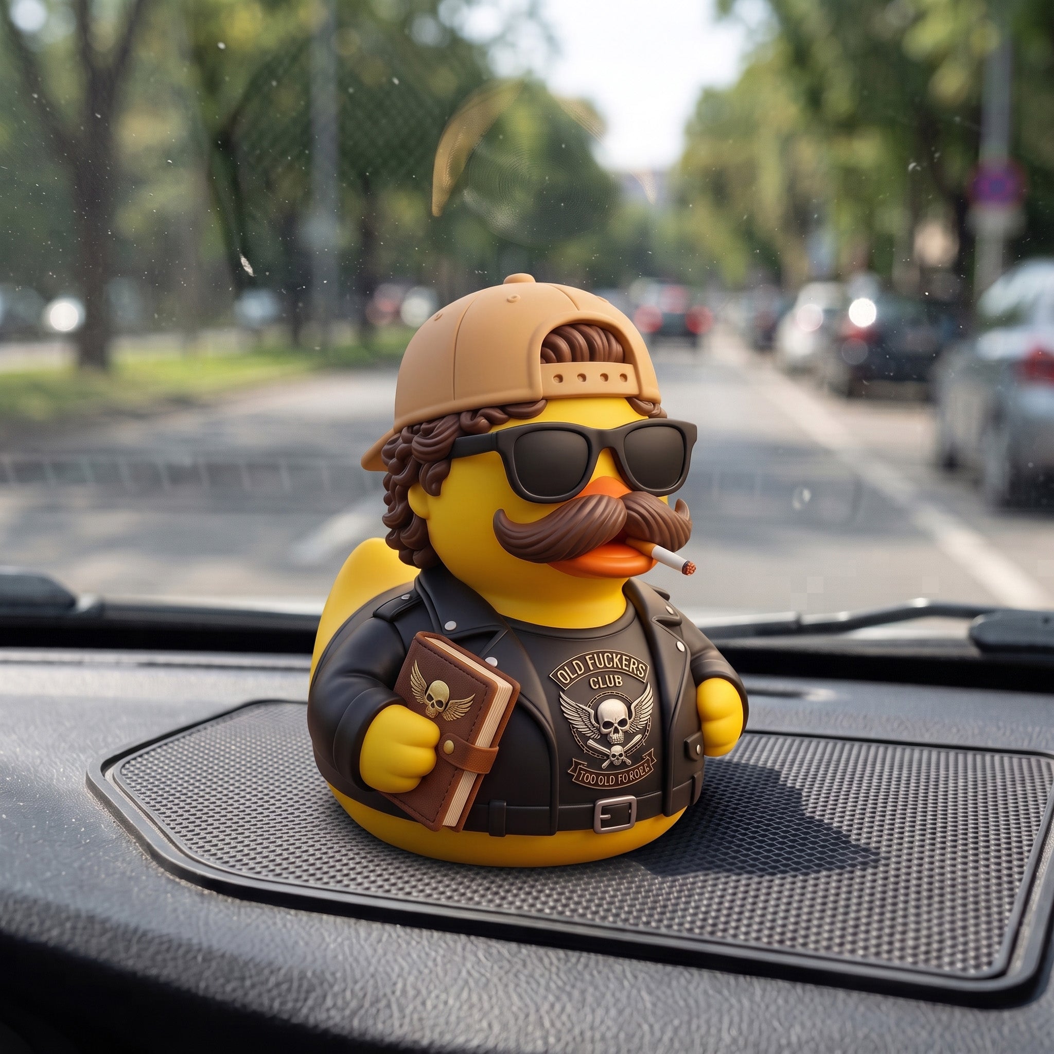 "Old Fuckers Club" Biker Duck Figurine