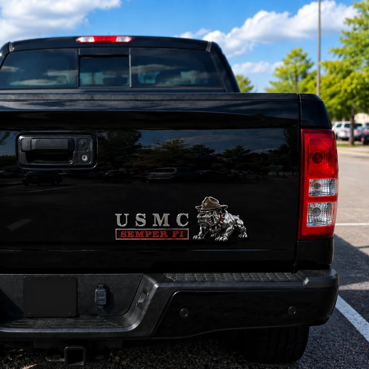 U.S. Marine Corps Semper Fi Devil Dog Car Emblem Metal Badge