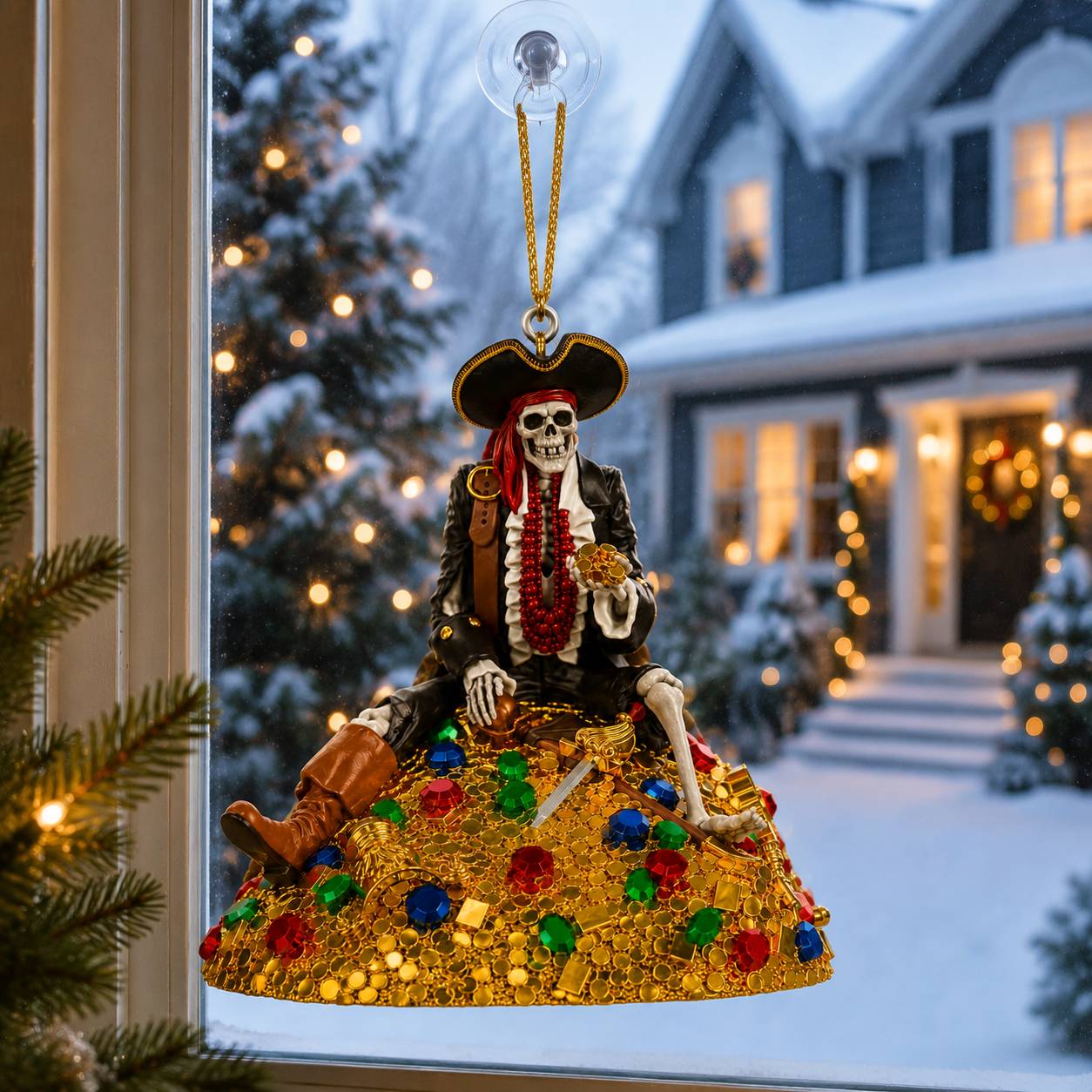 Halloween Pirate Skull Hanging Decoration