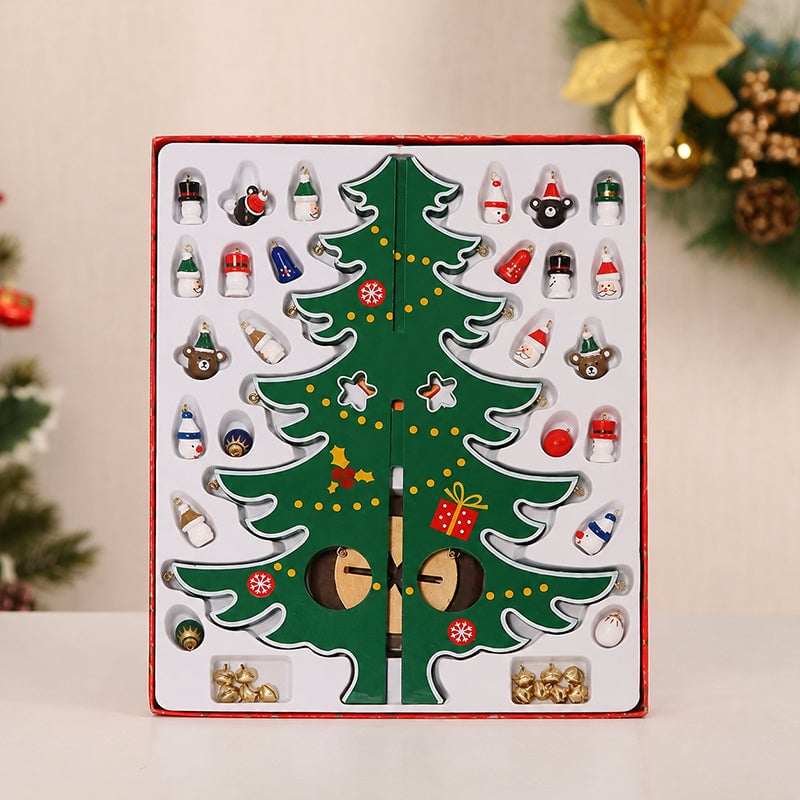 DIY Wooden Christmas Tree Ornament Set