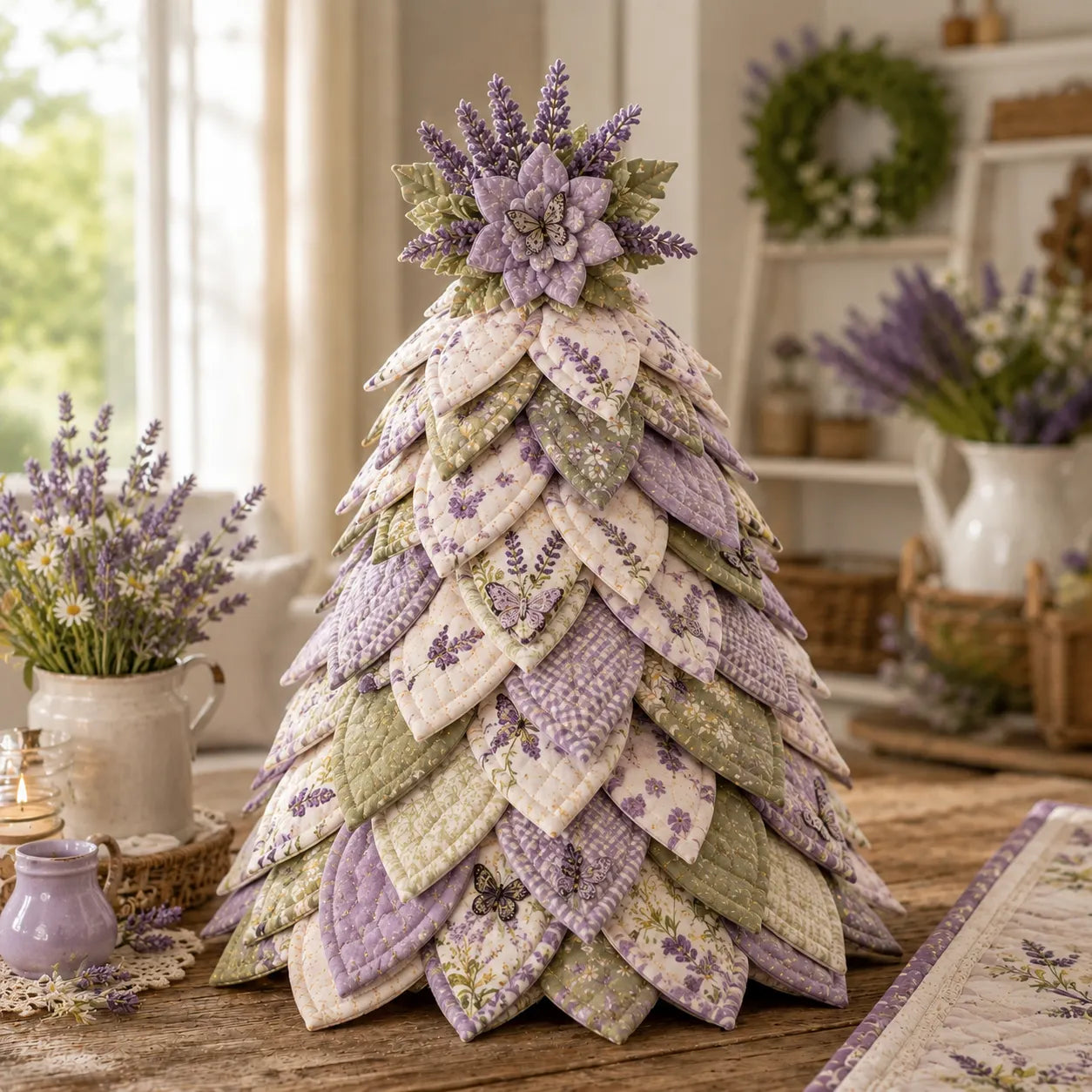 Sunflower Bee Garden Tree DIY Kit-Handmade Fabric Tabletop Tree Decor