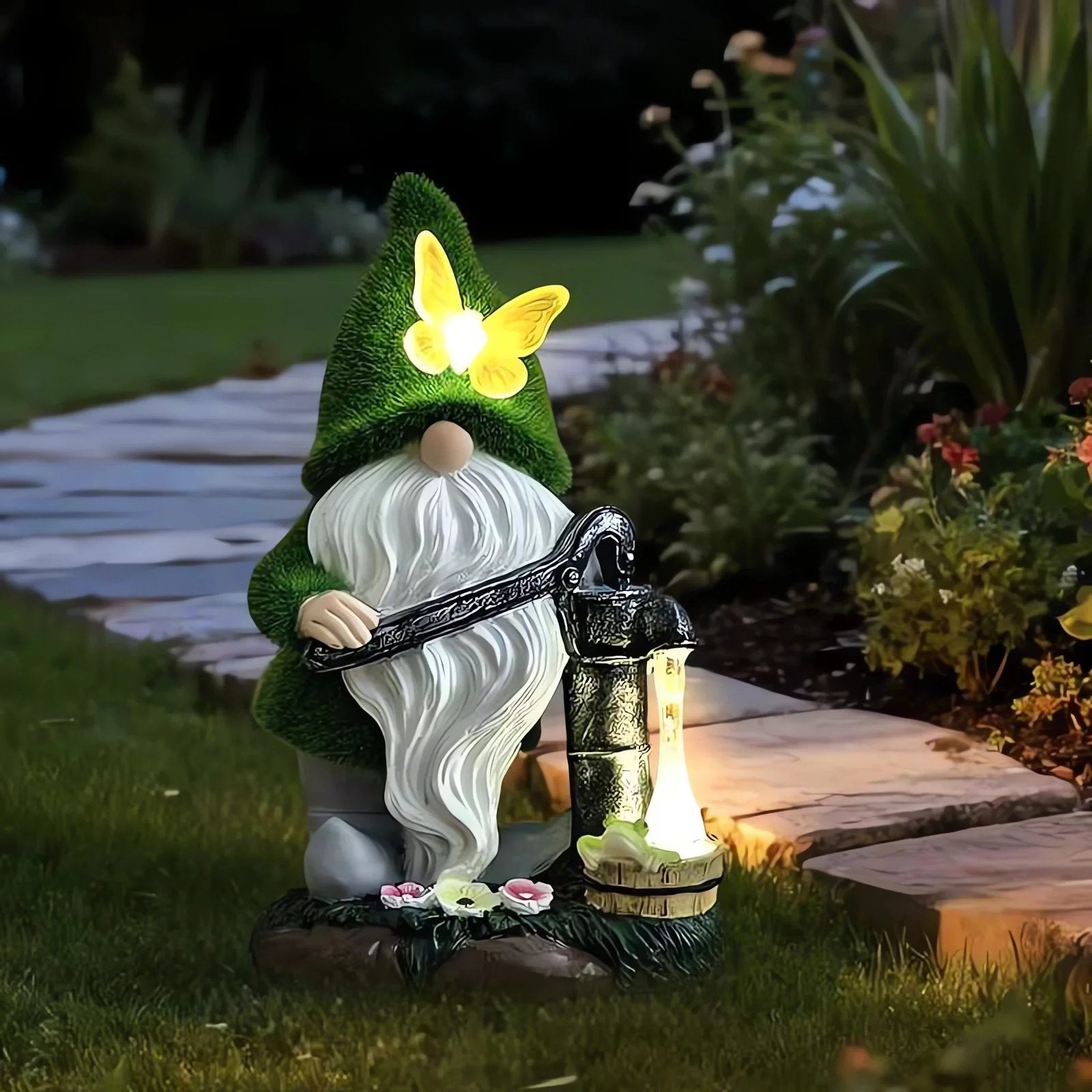 Outdoor Garden Gnomes with LED Solar Light