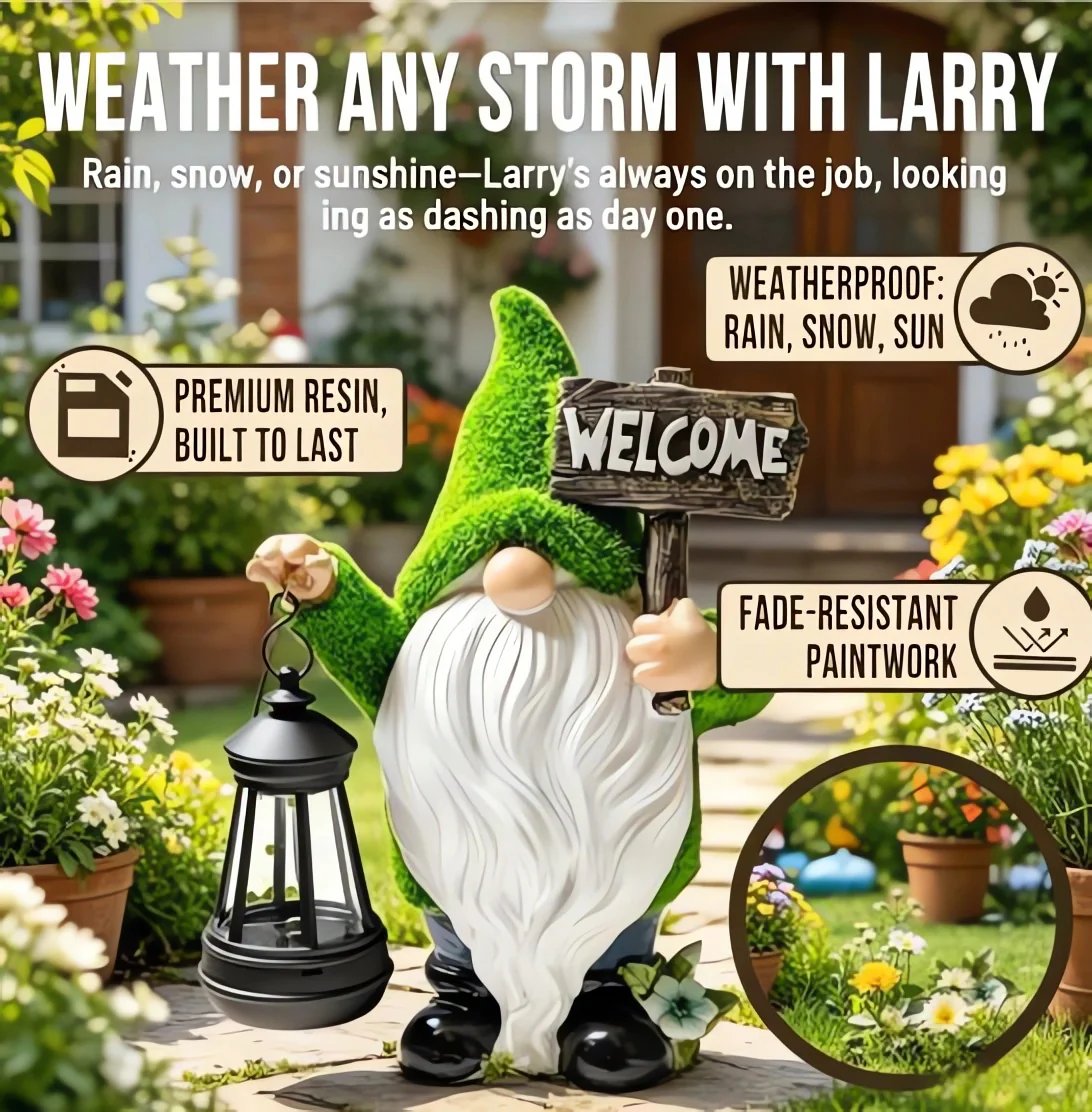 Outdoor Garden Gnomes with LED Solar Light