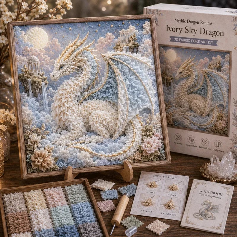 Mythic Dragon Realms 3D Fabric Poke Art Kit