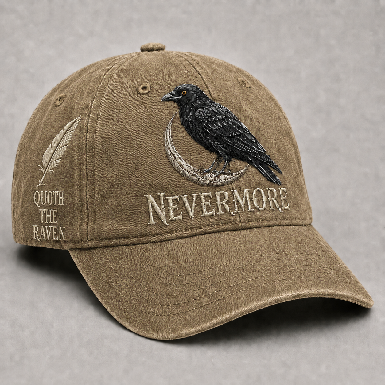 Nevermore Raven Vintage Cap | Gothic Bird Lover Hat