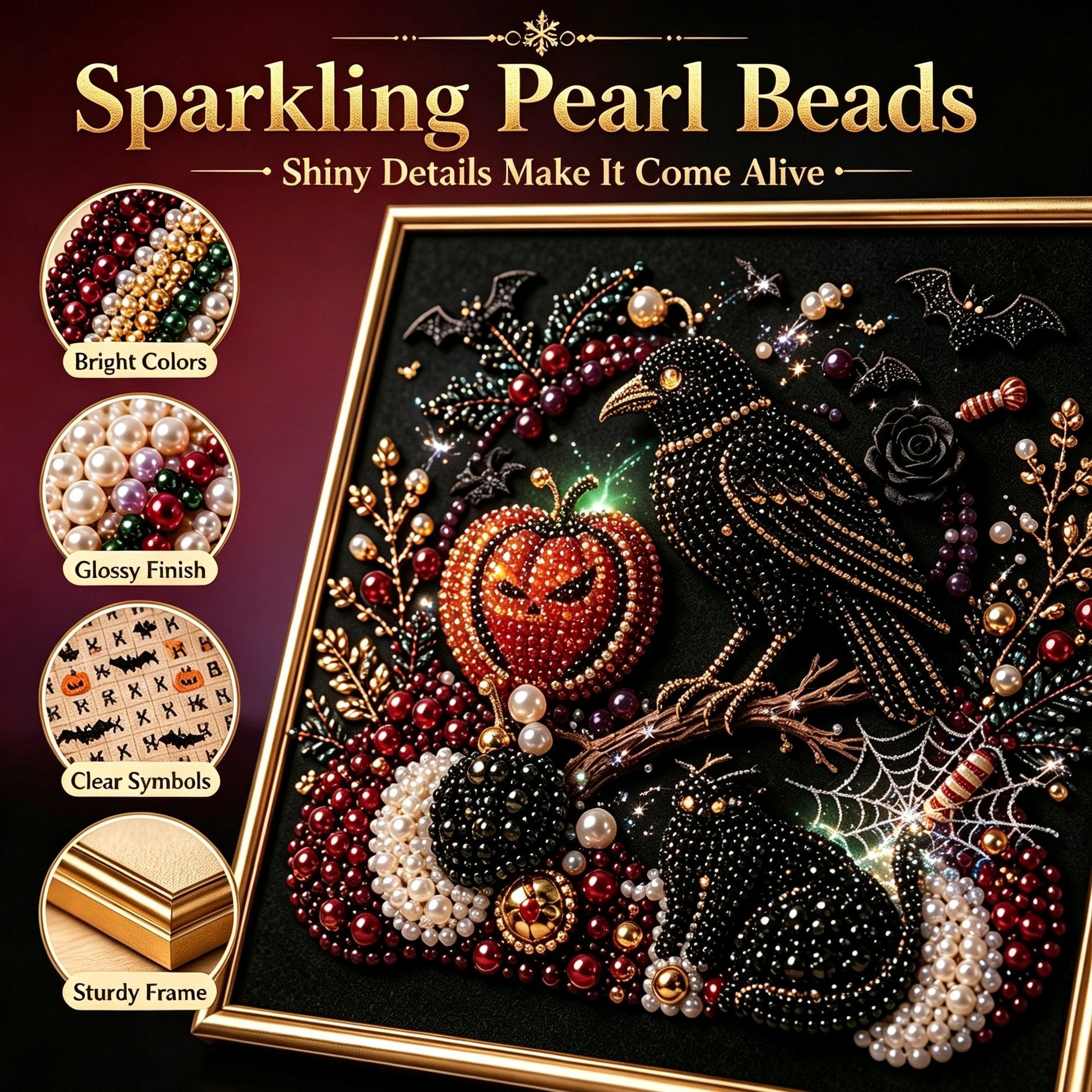 Premium 3D Pearl Dark Gothic Diamond Painting Art Kit