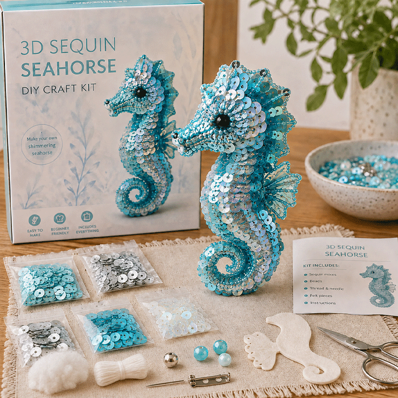 3D Sequin Sea Creature DIY Brooch Kit