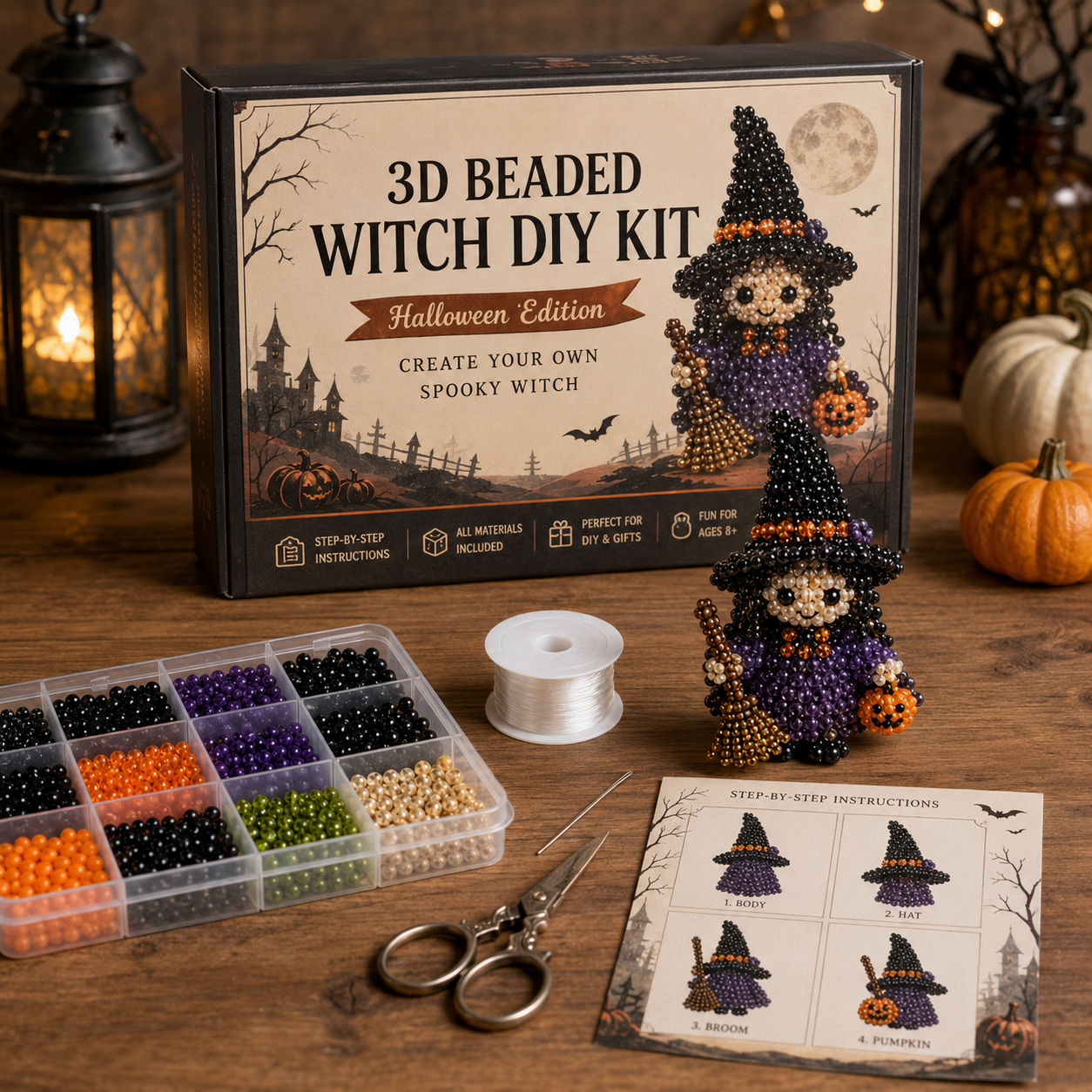 3D Beaded Witch DIY Kit