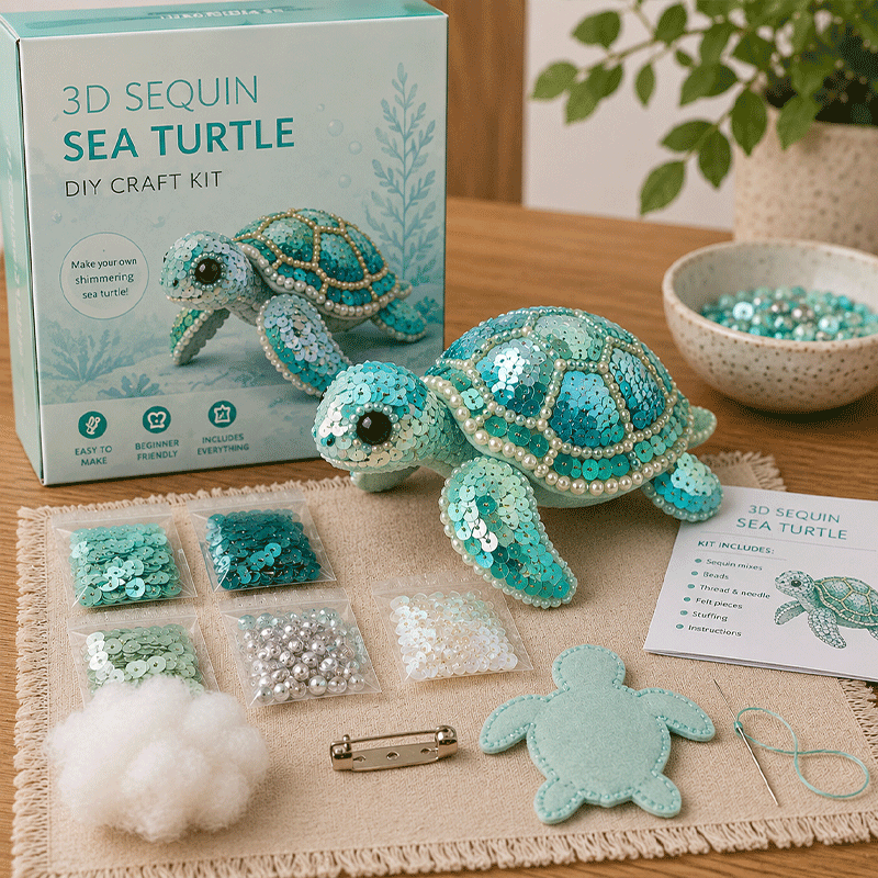 3D Sequin Sea Creature DIY Brooch Kit