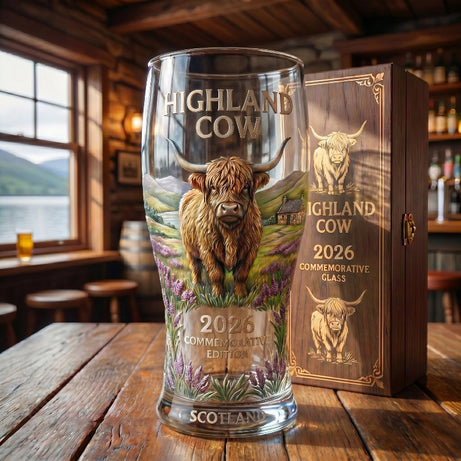 Highland Cow 2026 Commemorative Glass