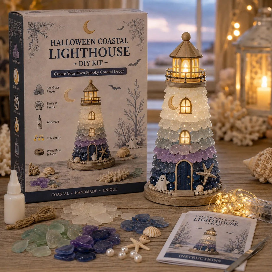 Beginner-Friendly DIY Lighted Sea Glass-Style Lighthouse Kit Collection