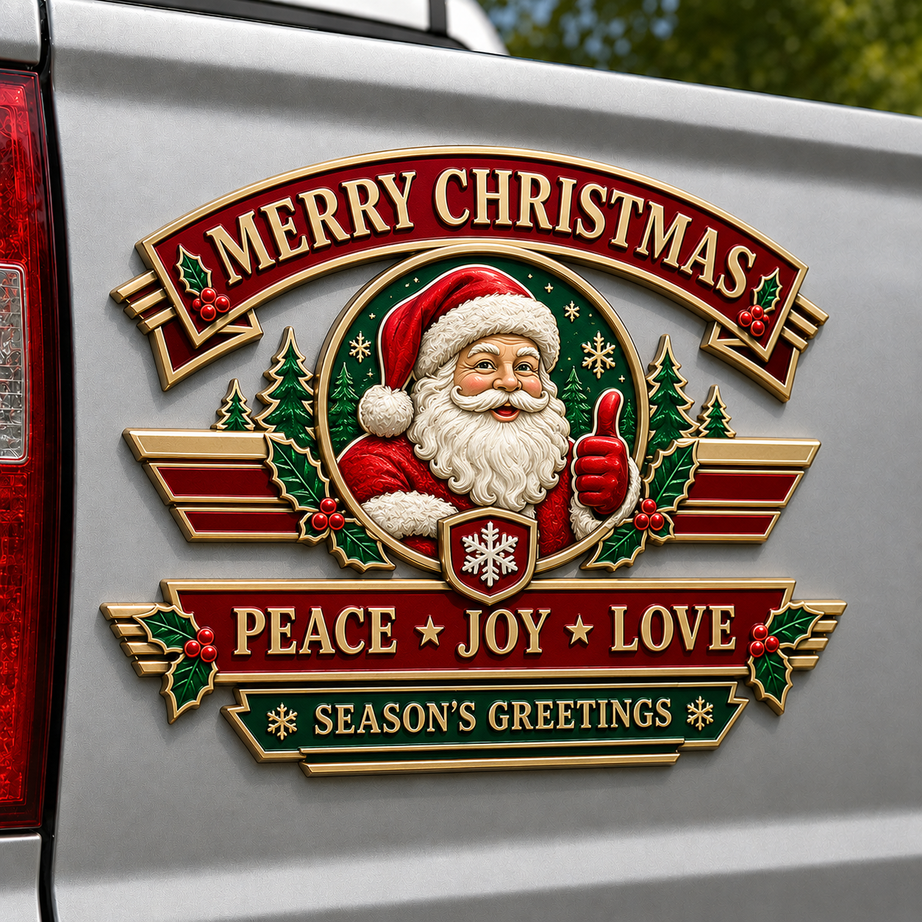 Christmas Vintage Metal Car Emblem