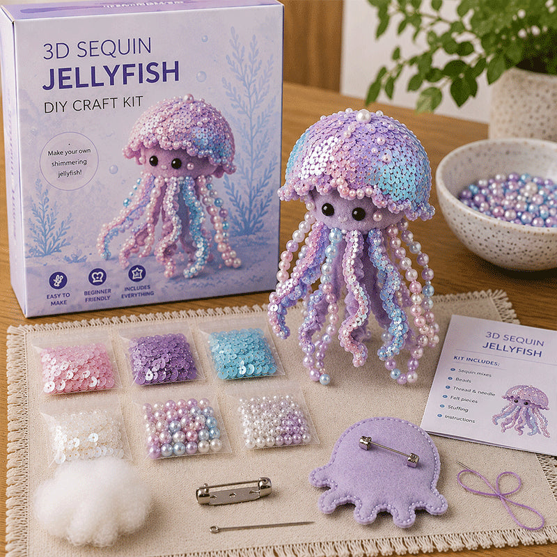 3D Sequin Sea Creature DIY Brooch Kit