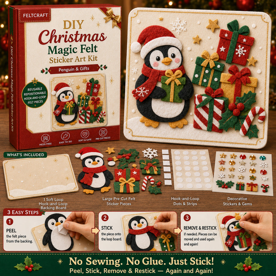 DIY Christmas Magic Felt Sticker Art Kit