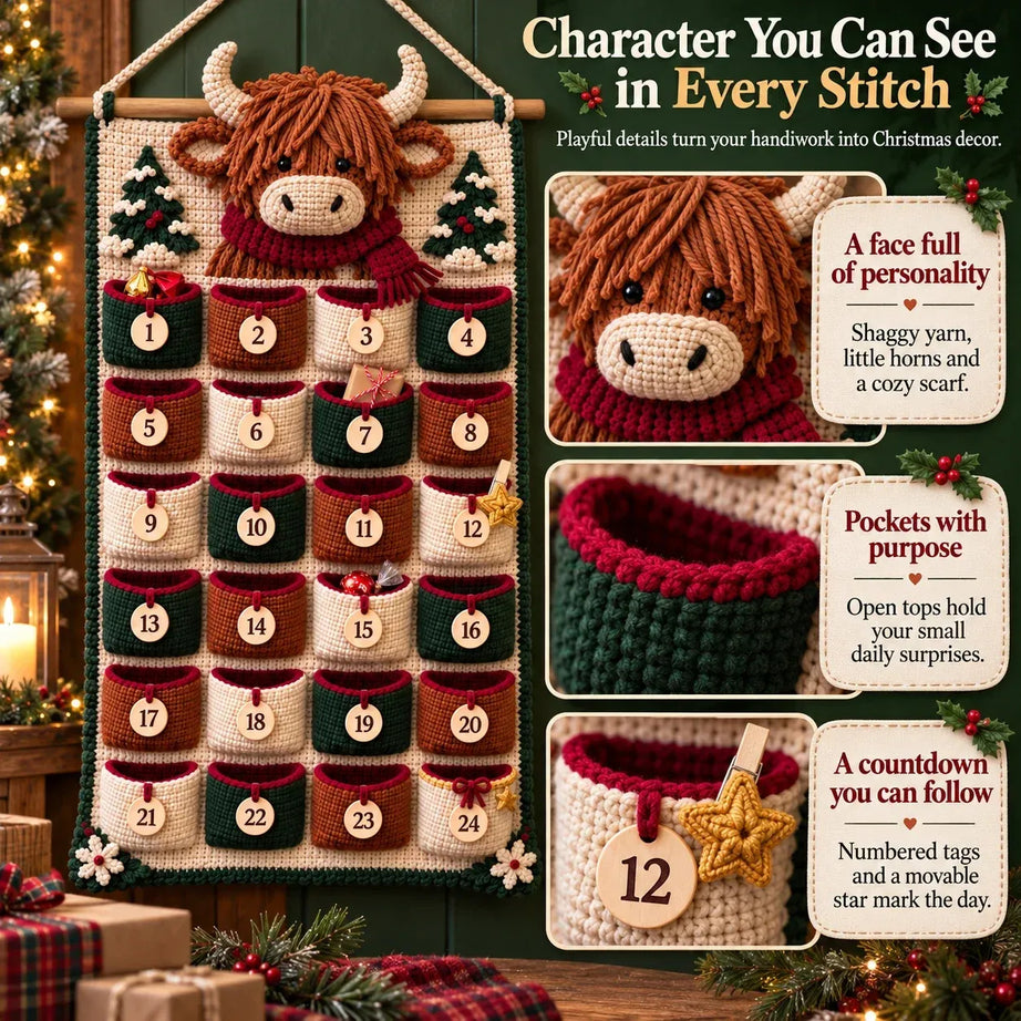 DIY Crochet Advent Calendar Kit | 24 Refillable Pockets