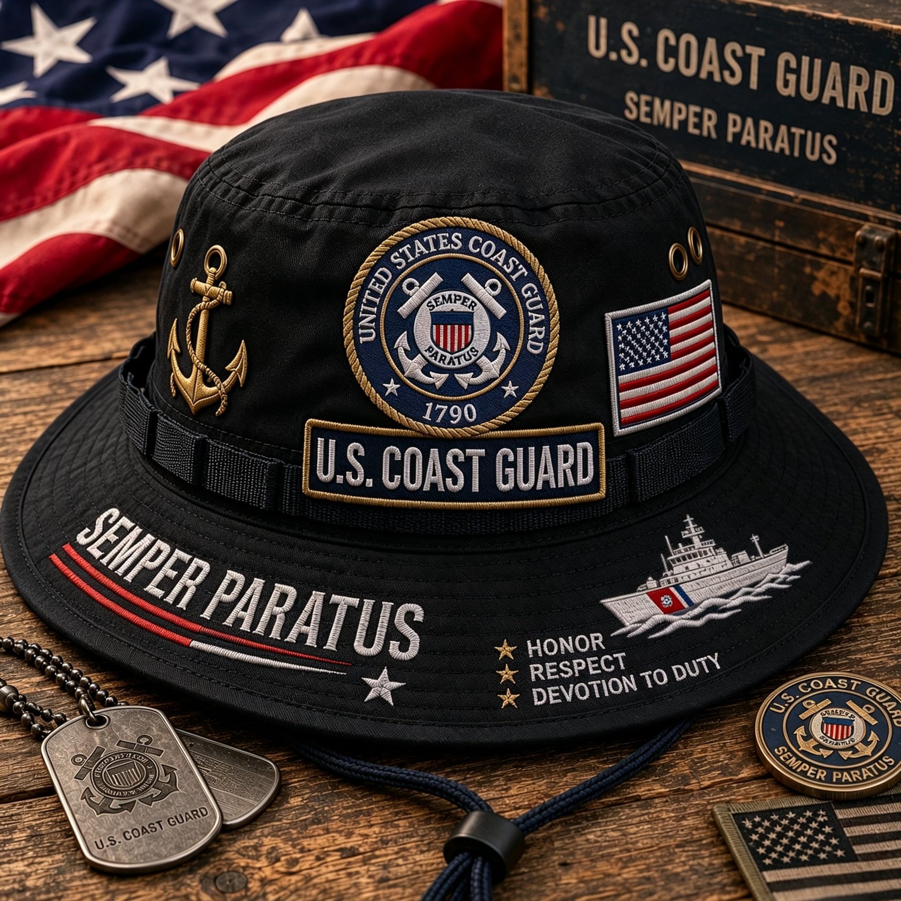 U.S. Coast Guard Semper Paratus Tribute Boonie Hat
