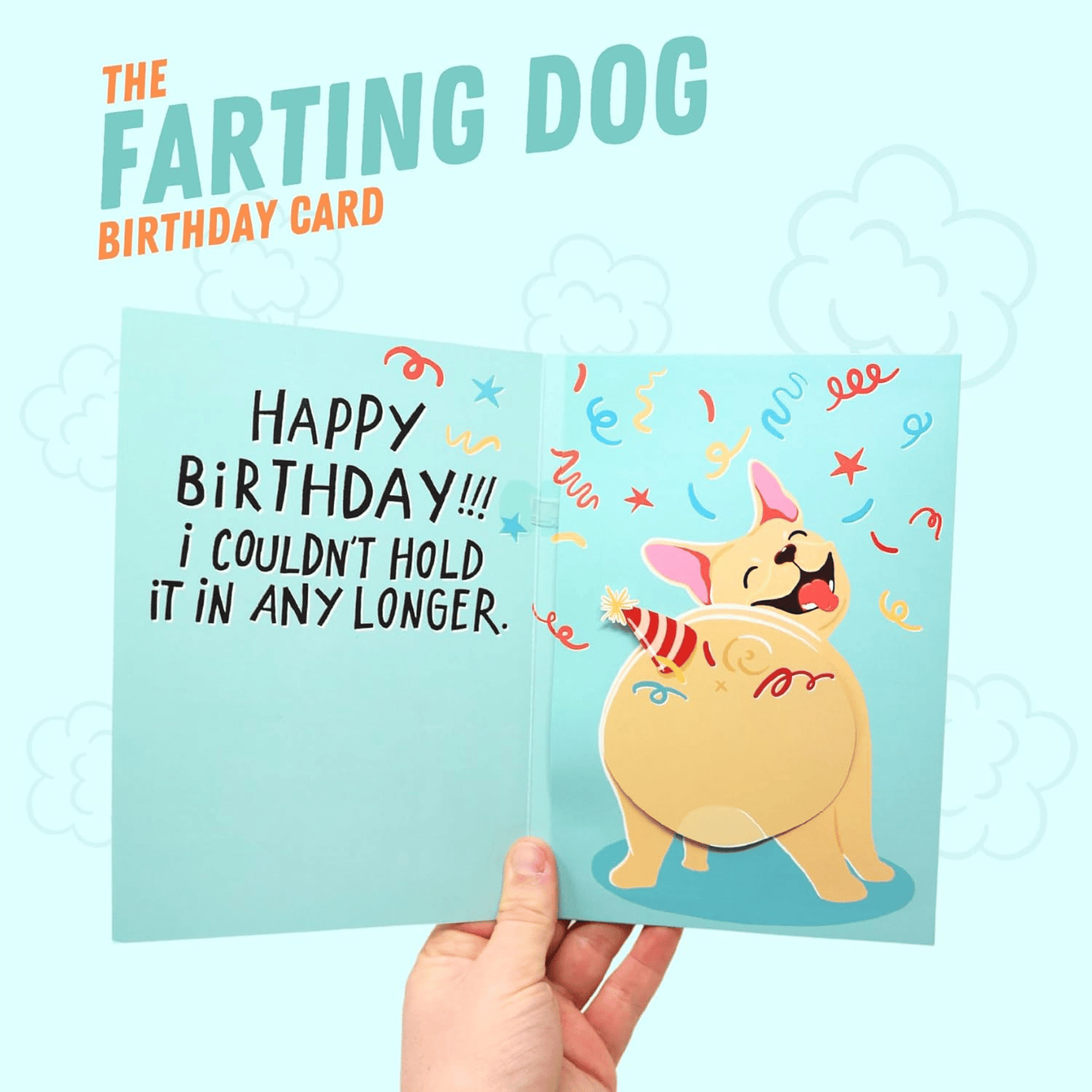 Funny Farting Dog Birthday Card - Shakes and Farts for 10 Seconds,. up to 2000 times
