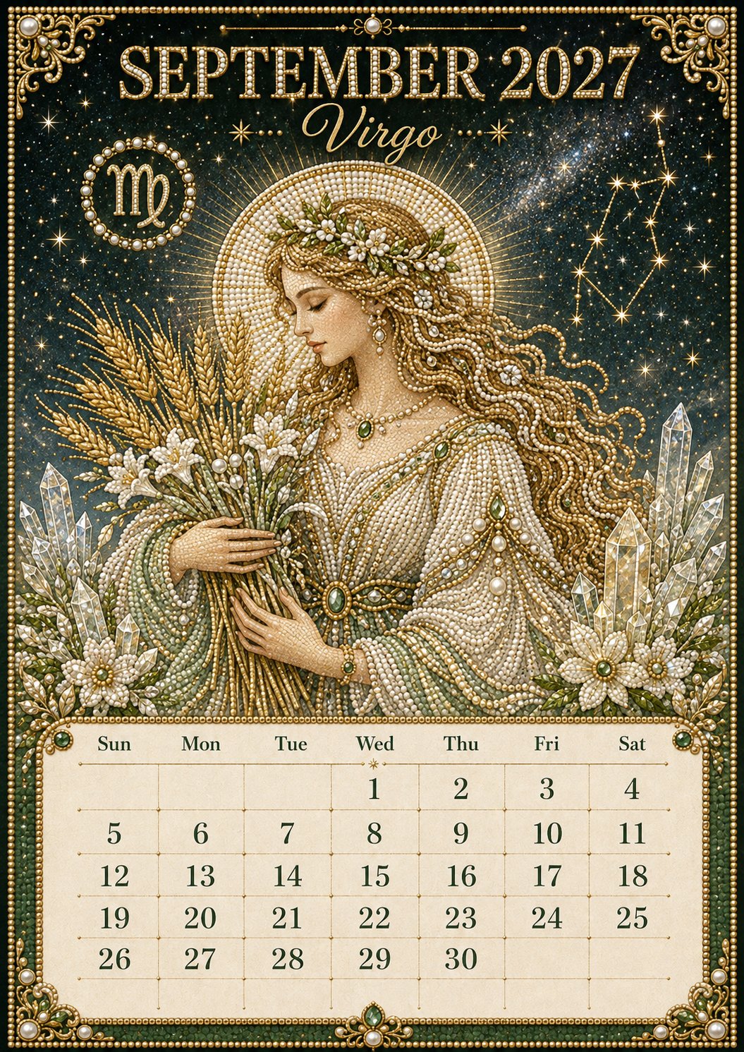 Beginner-Friendly 2027 Twelve Zodiac Bead Art Calendar Kit