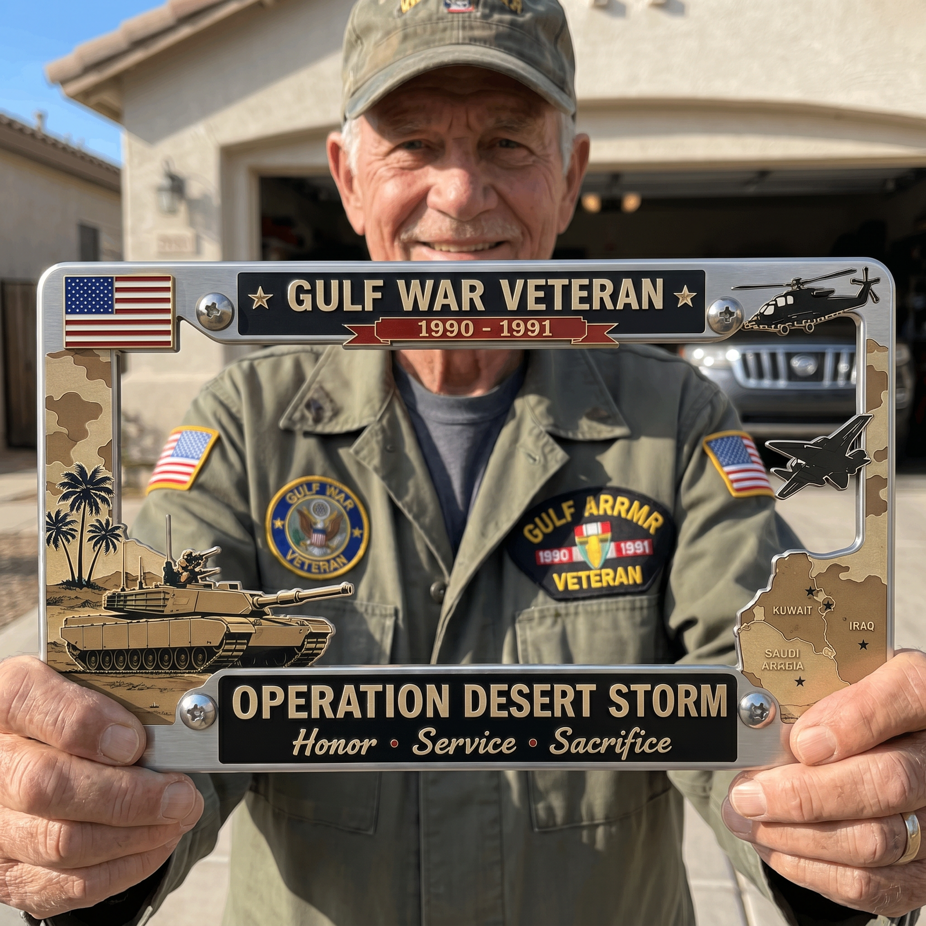 Gulf War Veteran License Plate Frame-Show Your Pride Every Mile You Drive