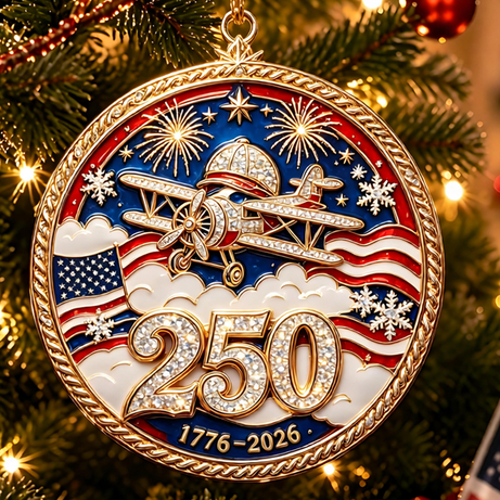 USA 250th Anniversary Christmas Ornament