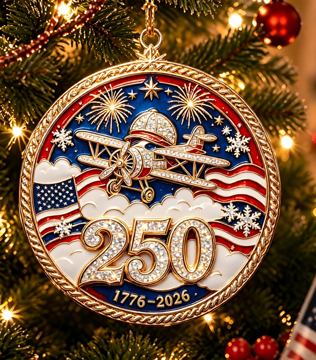 USA 250th Anniversary Christmas Ornament
