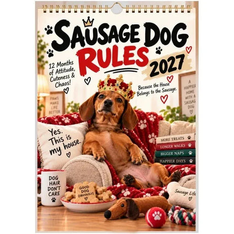2027 Funny Dachshund Wall Calendar