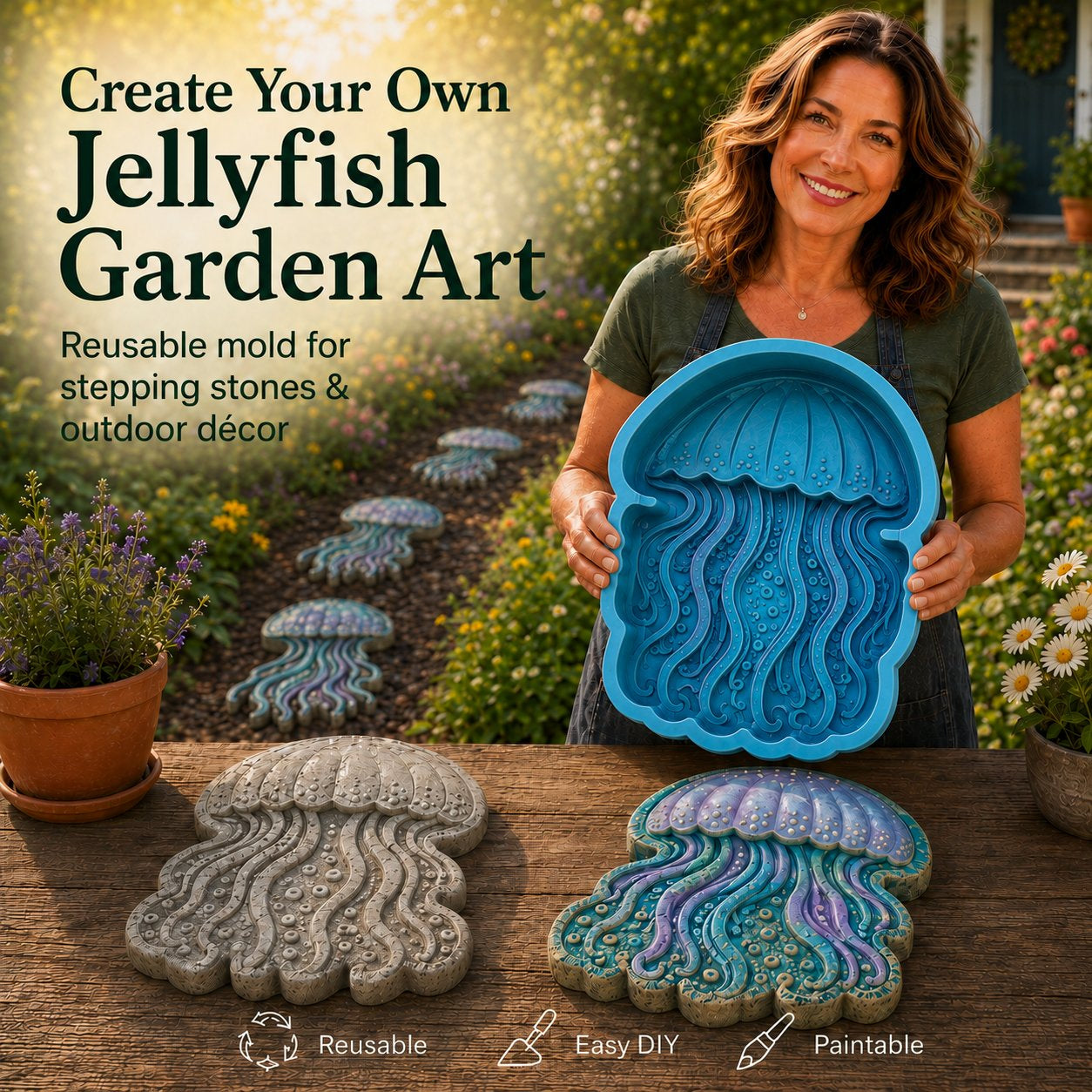 Reusable Ocean Theme Garden Art Mold