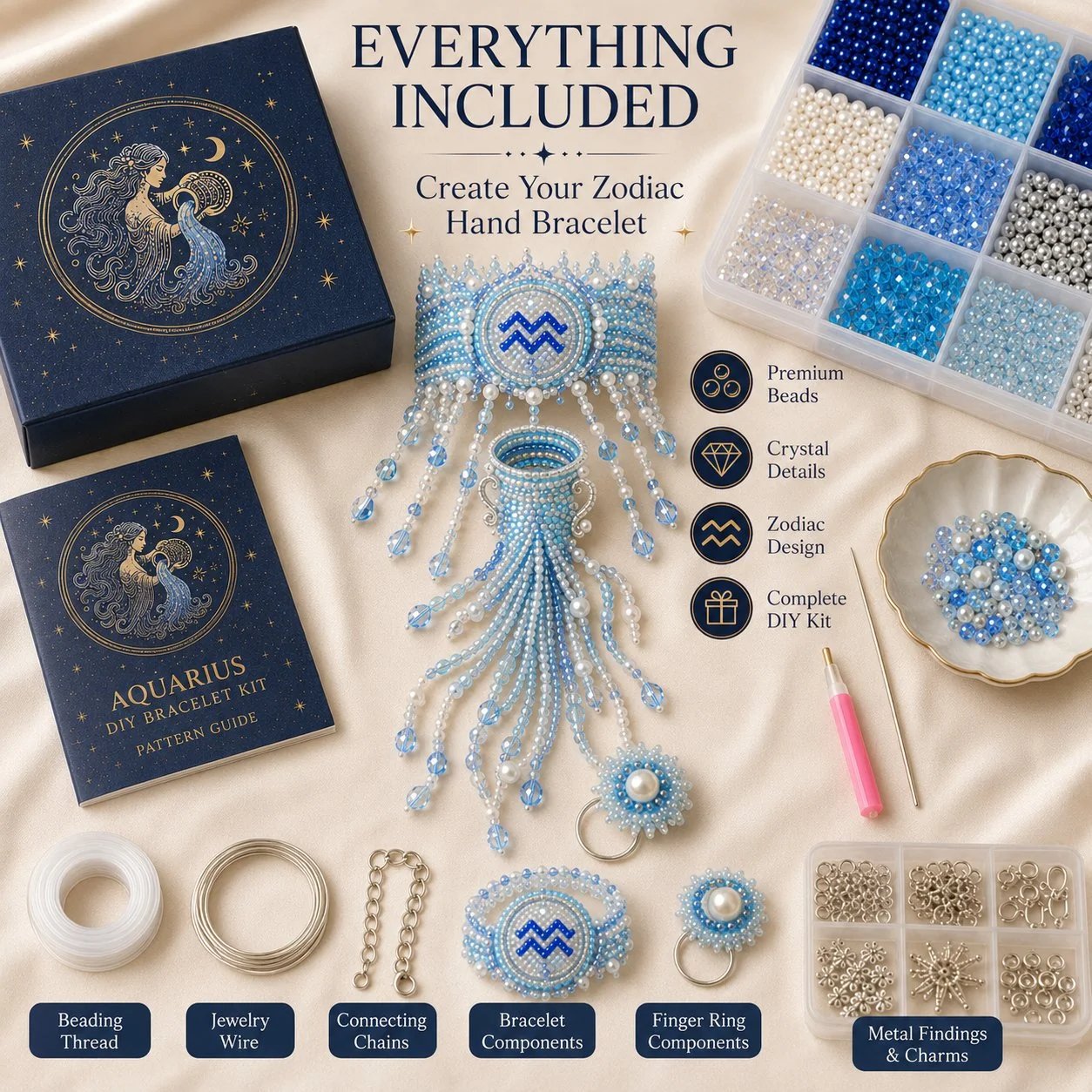 Zodiac DIY Beaded Hand Bracelet Kit