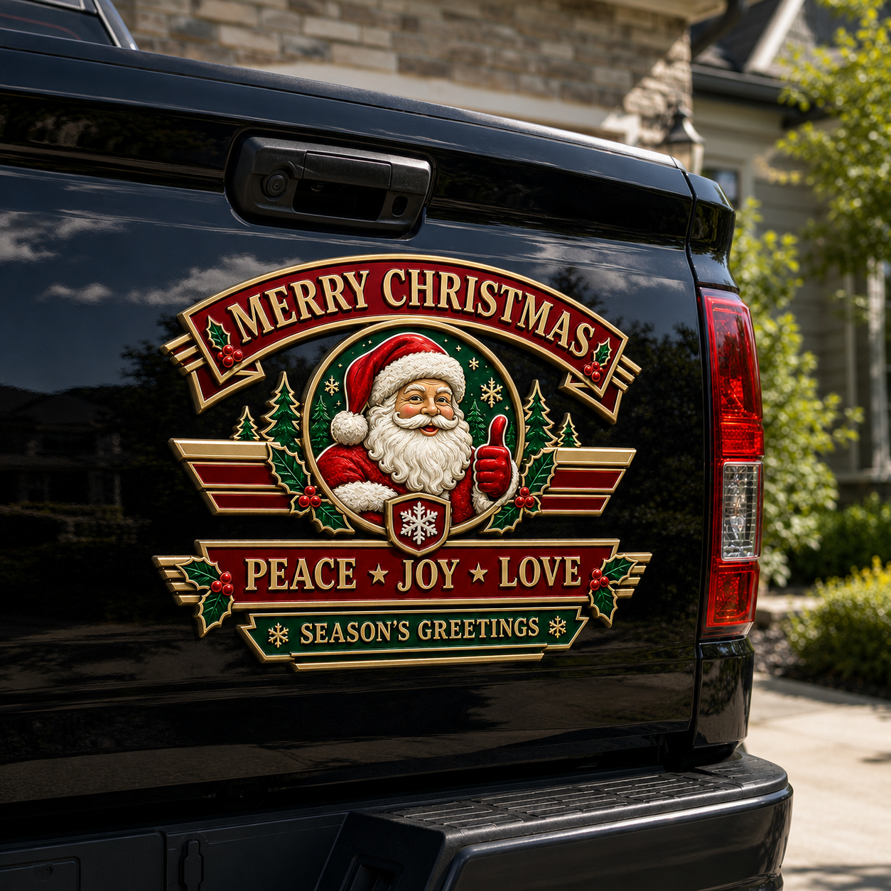 Christmas Vintage Metal Car Emblem