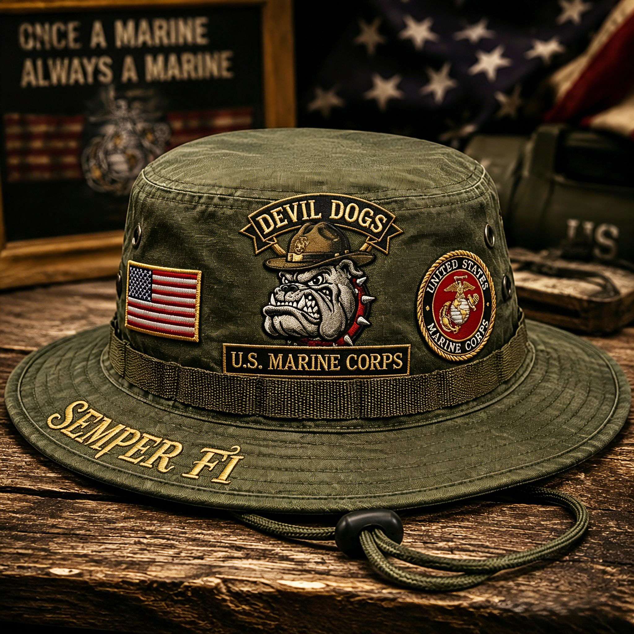 U.S. Marine Corps Devil Dogs Tribute Boonie Hat