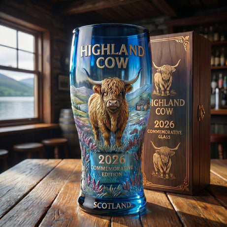 Highland Cow 2026 Commemorative Glass