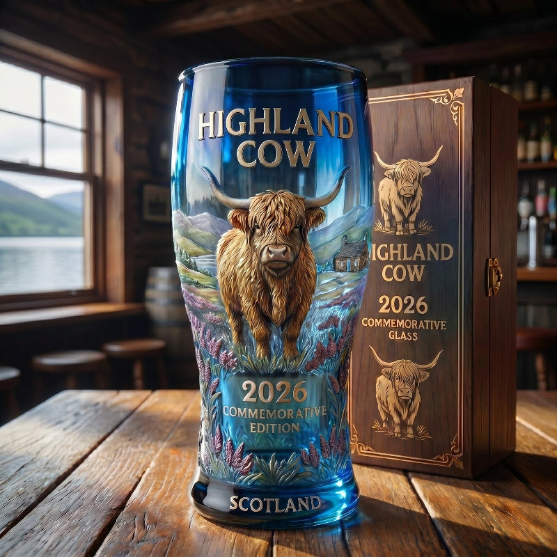 Highland Cow 2026 Commemorative Glass